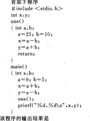 在C语言中,变量的隐含存储类别是()。A)auto B
