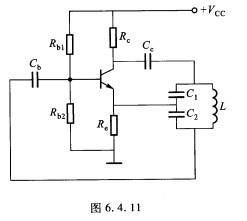 4.11所示的考毕兹振荡器,c1=100 pf,c2=300 pf,l=50μh.