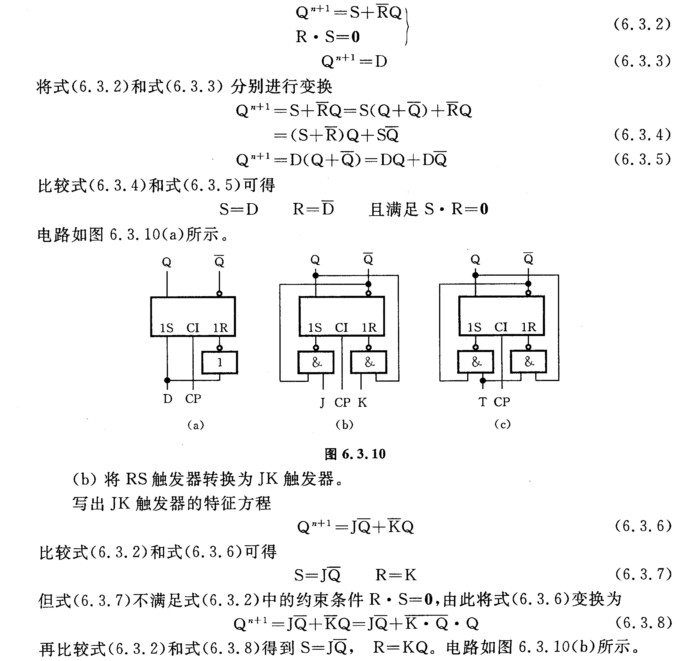 将rs触发器分别转换为d,jk和t触发器.