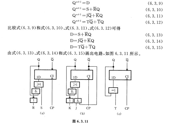 将d触发器分别转换为rs,jk和t触发器.