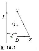 如图18-2所示,载流长直导线AB与载流直角三角