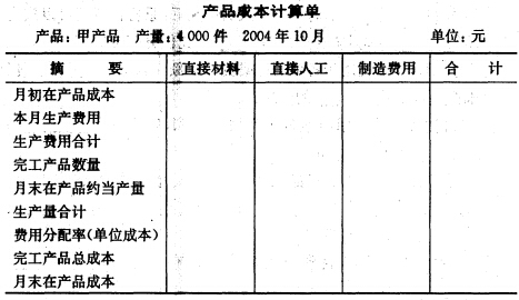 目的练习约当产量法。 2.资料某厂生产的甲产