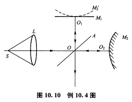 在迈克尔逊干涉仪的一臂上用凸面反射镜M2代