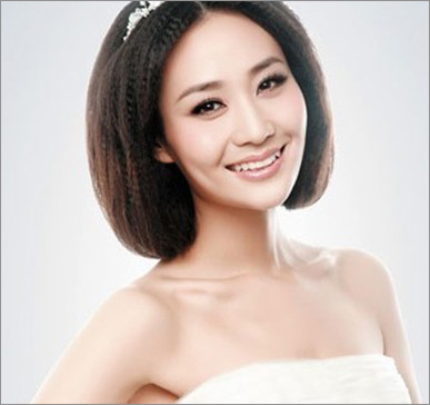 韩式短发新娘发型 打造清纯美人图片