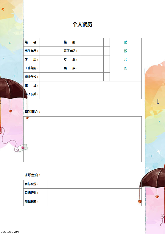 简历攻略 简历模板 > 个性个人简历表格模版图片