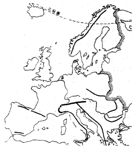欧洲地形空白图片