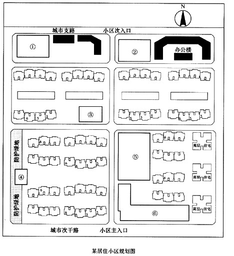 手绘小区平面图简约图片