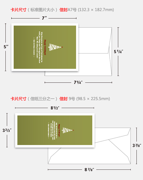 模板一:标准信纸(8.5&times;11英寸)折叠后尺寸为4.25&times;5.